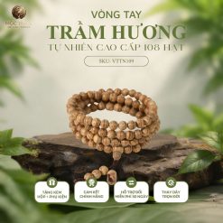 VÒNG TRẦM HƯƠNG TỰ NHIÊN TRẦM BÔNG RỤC VIỆT NAM 108 HẠT