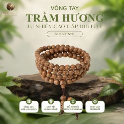 VÒNG TRẦM HƯƠNG TỰ NHIÊN TRẦM BÔNG VÂN BÌNH PHƯỚC 108 HẠT