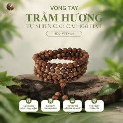 VÒNG TRẦM HƯƠNG TỰ NHIÊN TRẦM KIẾN 108 HẠT VIỆT NAM