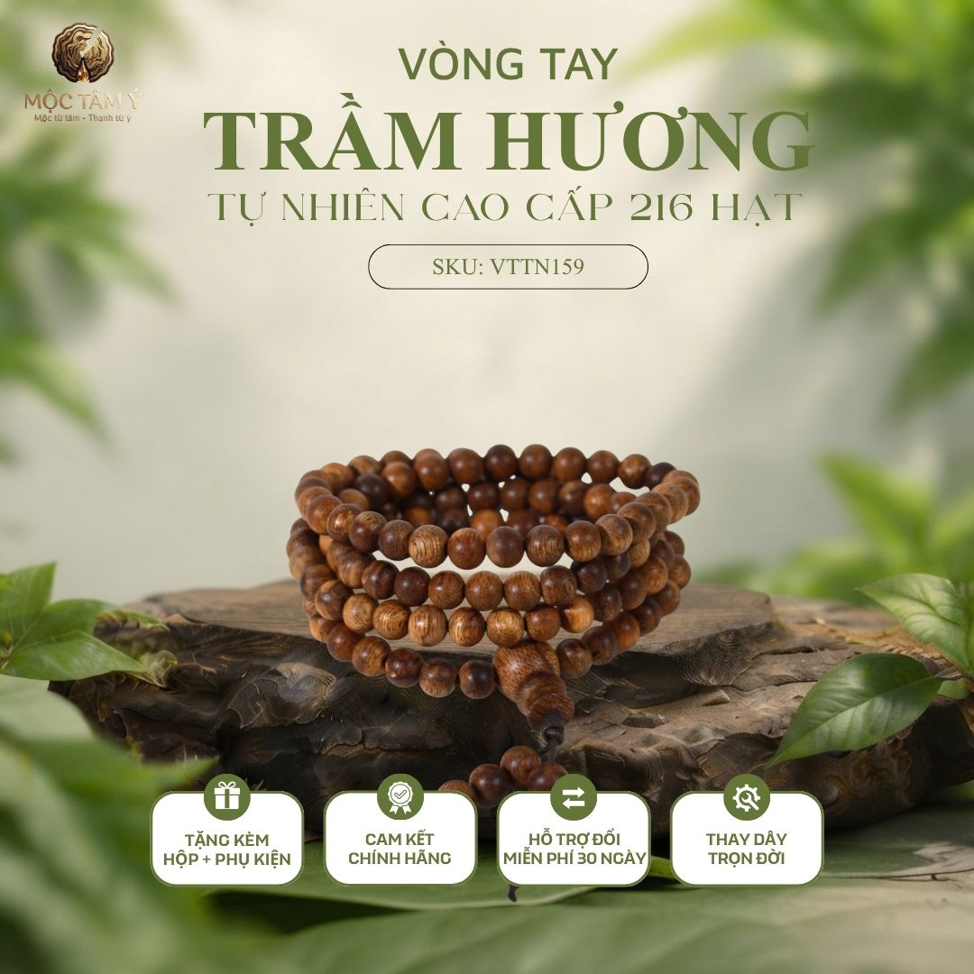 VÒNG TRẦM HƯƠNG TỰ NHIÊN DẦU ĐẬM PHILLIP