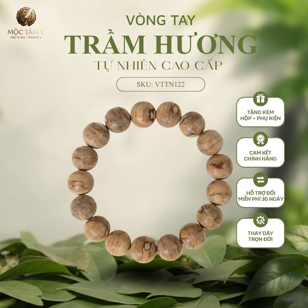 VÒNG TRẦM HƯƠNG TỰ NHIÊN TRẦM BÔNG DẦU TIÊN PHƯỚC