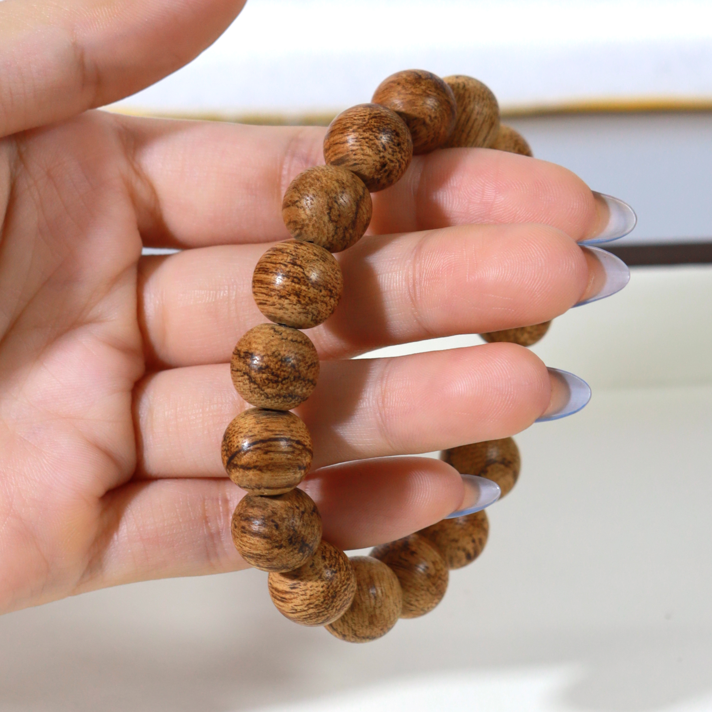 VÒNG TRẦM HƯƠNG TỰ NHIÊN BÔNG VÂN DẦU LỬA QUẤN DẦU - Ảnh 4