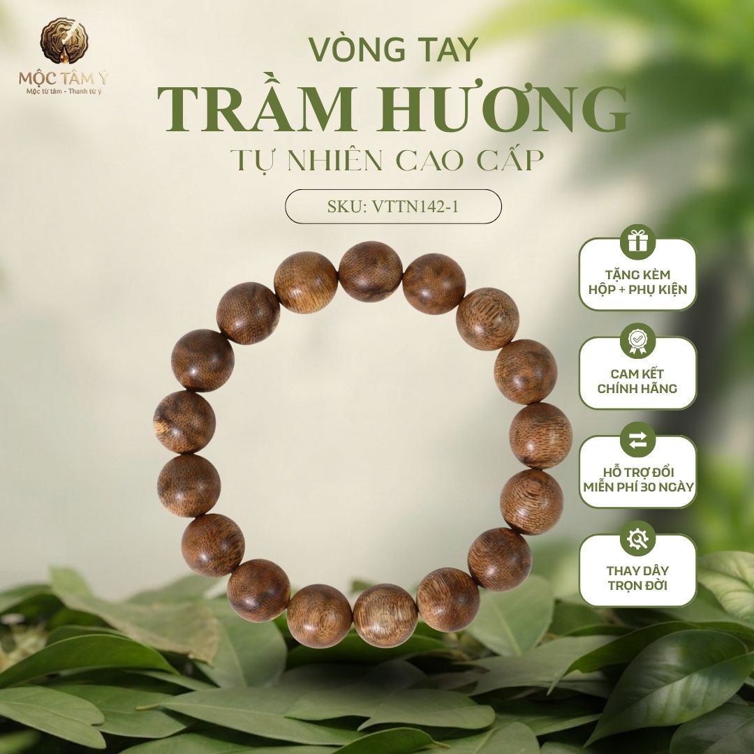 VÒNG TRẦM HƯƠNG TỰ NHIÊN BANH DẦU CAM