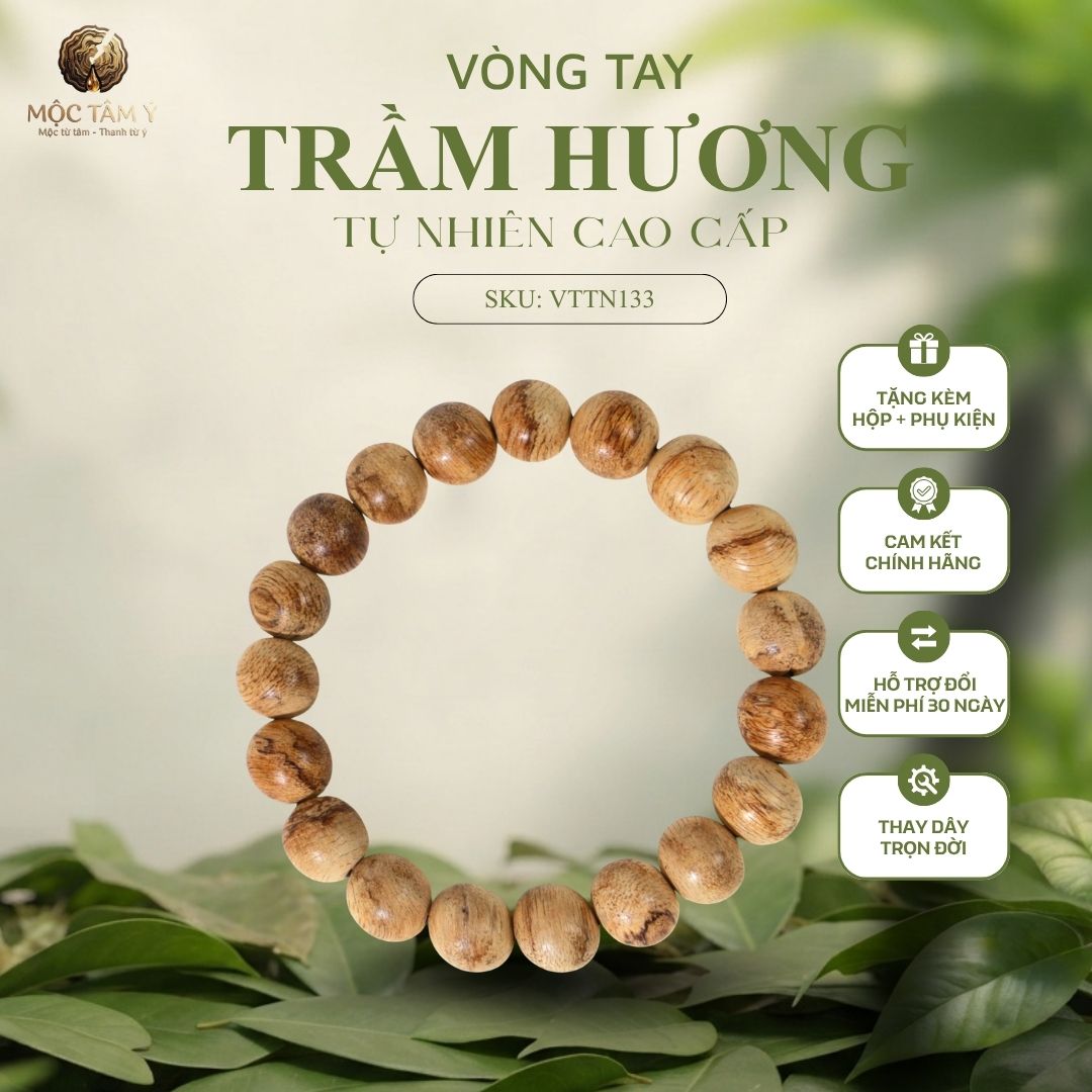 VÒNG TRẦM HƯƠNG TỰ NHIÊN DẦU BÔNG INDO MỘC 10LY