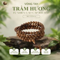 VÒNG TRẦM HƯƠNG TỰ NHIÊN TRẦM KIẾN KHÁNH HÒA 108 HẠT